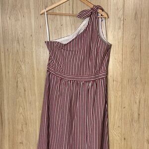 NWT Loft One Shoulder Seersucker dress